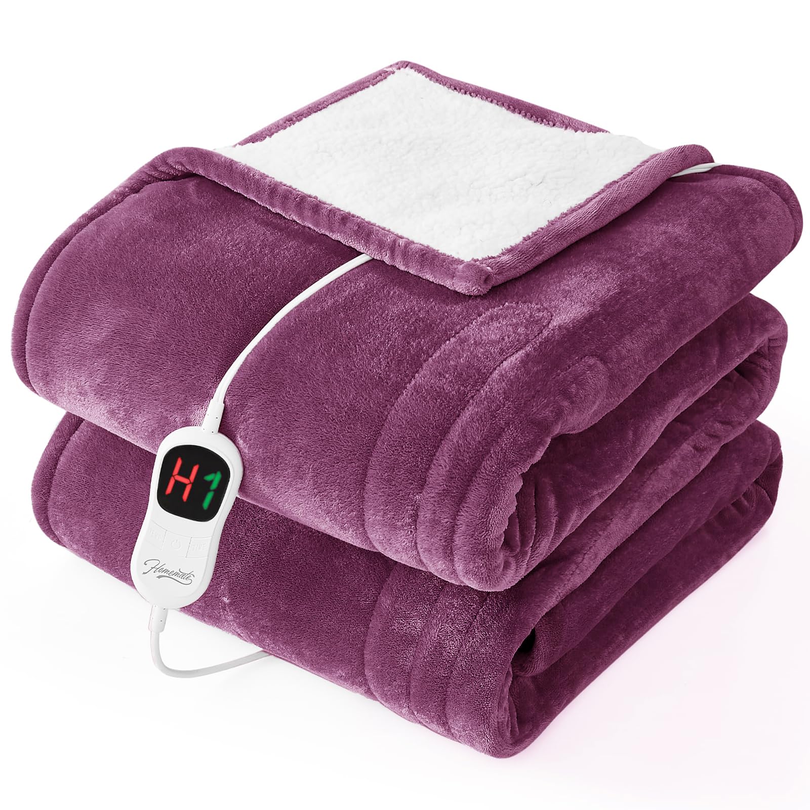 Photo 1 of Homemate Electric Heated Blanket Full - 72"x84" Heating Bed Blankets Throw with 10 Heating Levels 8 Hours Auto Off Fast Heating Over-Heated Protection Ultra Soft Warm Flannel ETL Certified Purple