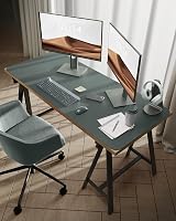 YSAGi Leather Desk Mat Large 120x60 cm Non-Slip Waterproof Dark Green view 2