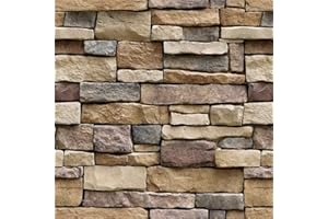 Yancorp 10ft Peel and Stick Wallpaper Stone Brick Contact Paper Waterproof Wall Paper Self-Adhesive Backsplash Decorative Wallpaper Wall Covering