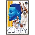 Trends International NBA Golden State Warriors - Stephen Curry 19 Wall Poster, 14.725" x 22.375", Barnwood Framed Version