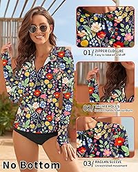 WOWENY Women Rash Guard Long Sleeve Swim Shirts UPF