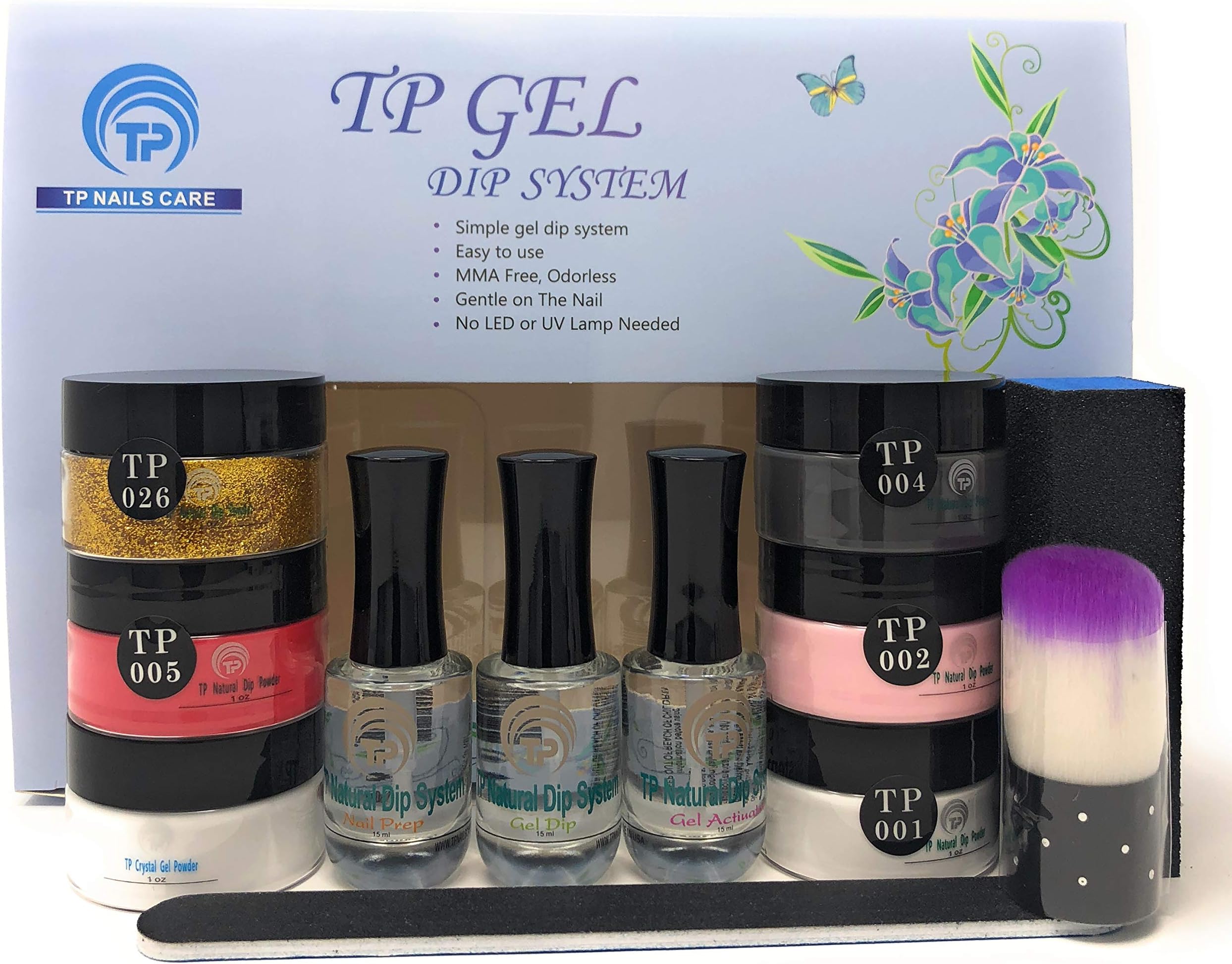 TP Gel Dip Powder Starter Kit. 1 oz. per jar. Easy to use nail dipping powder kit. Value Kit #2