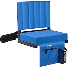 VIVOHOME Portable Stadium Seat for Bleachers with Back Support, Folding Bleacher Chair with Cup Holder and Shoulder Strap