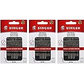 SINGER 50ct Assorted Large Eye Needles for Hand Sewing, Self-Threading Sewing Needles, 6 Sizes