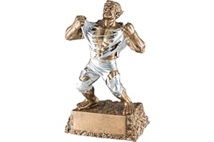 Decade Awards Monster Victory Trophy – 6.75 or 9.5 Inch Tall | Triumphant Beast Award | Victorious Champion Hulk Award for Sports or Academic Contests, 1st Place Winners – Engraved Plate on Request