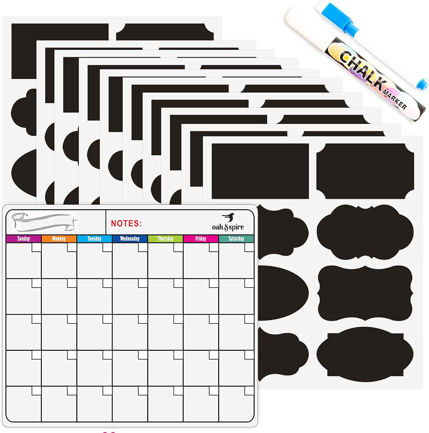 Chalkboard Labels Bulk - Free Erasable Chalk Pen – Free Gift - Dishwasher Safe Removable Chalk Board Mason Jar Labels - Waterproof Blackboard Kids Sticker Label for Jars Glass Bottle : Office Products