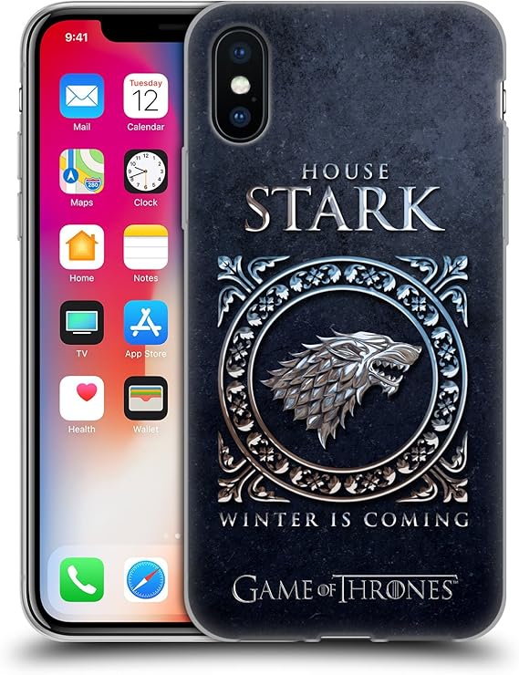 Amazon Com Head Case Designs Officially Licensed Hbo Game Of Thrones Stark Metallic Sigils Soft Gel Case Compatible With Apple Iphone X Iphone Xs