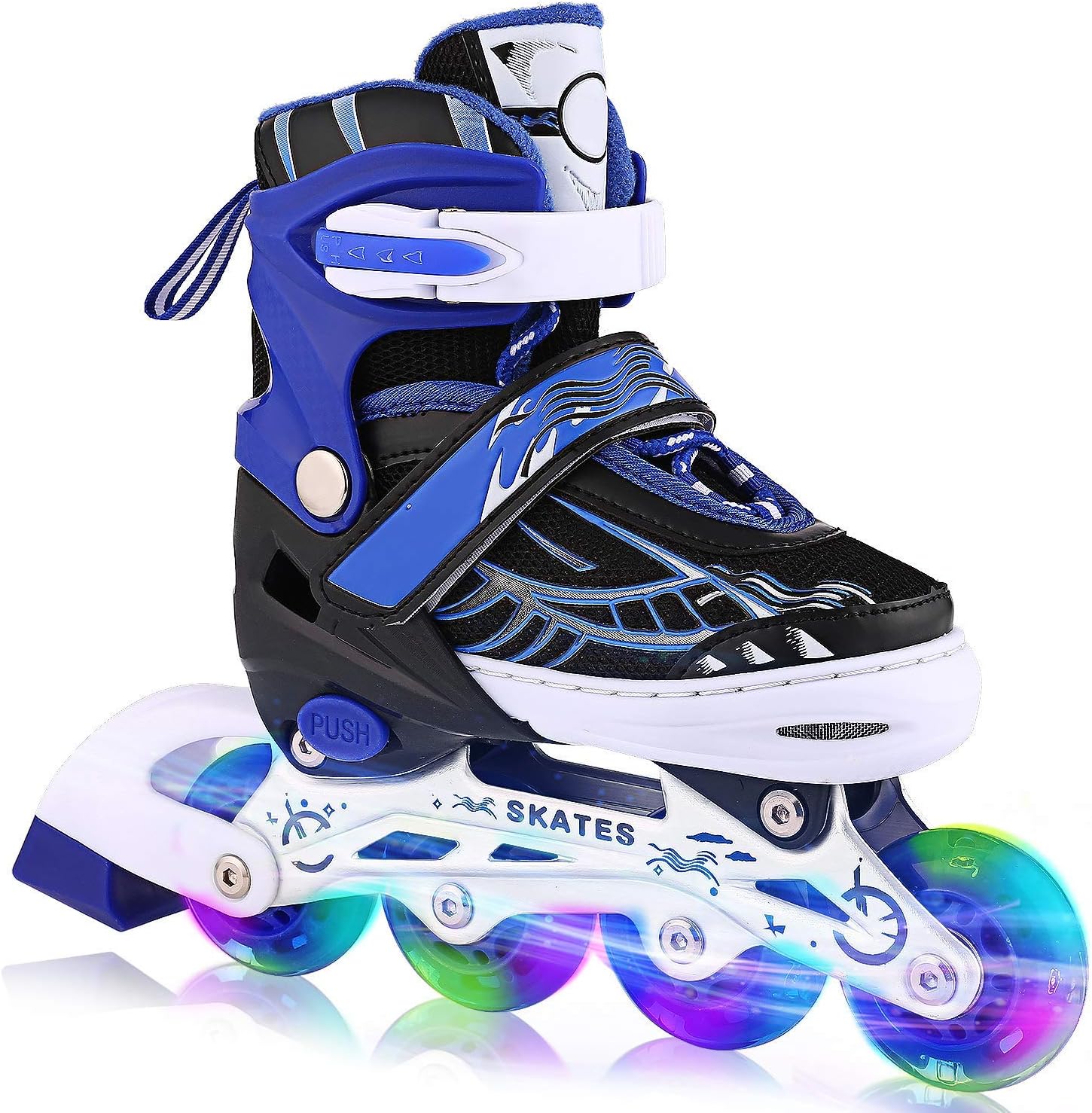 OUTCAMER Inline Skates with Light Up Wheels Adjustable Roller Skates