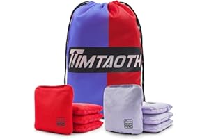 Timtaoth Dual Sided Corn Hole Bags Professional Cornhole Bags Set of 8 Regulation Corn Hole Bean Bags Slick and Stick