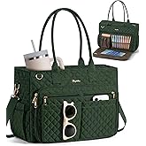 Bagstellar Teacher Bags for Women, 15.6 inch Laptop Work Tote Bag Quilted Nurse Bible Computer Shoulder Bag for School Travel | Dream Tote Work Bag, with 40oz Cup Holder, Insulated Pocket, Zipper & Strap, Office Briefcase, Ideal Gift for Women
