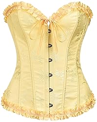 SZIVYSHI Yellow Iris Corset Top for Women