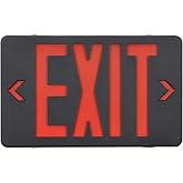 GZRUIYANG Red Exit Sign with Black Housing, LED Emergency Exit Light with Battery Backup, UL Listed, AC 120/277V, Exit Signs with Emergency Lights, Commercial Emergency Lights for Business - 1 Pack