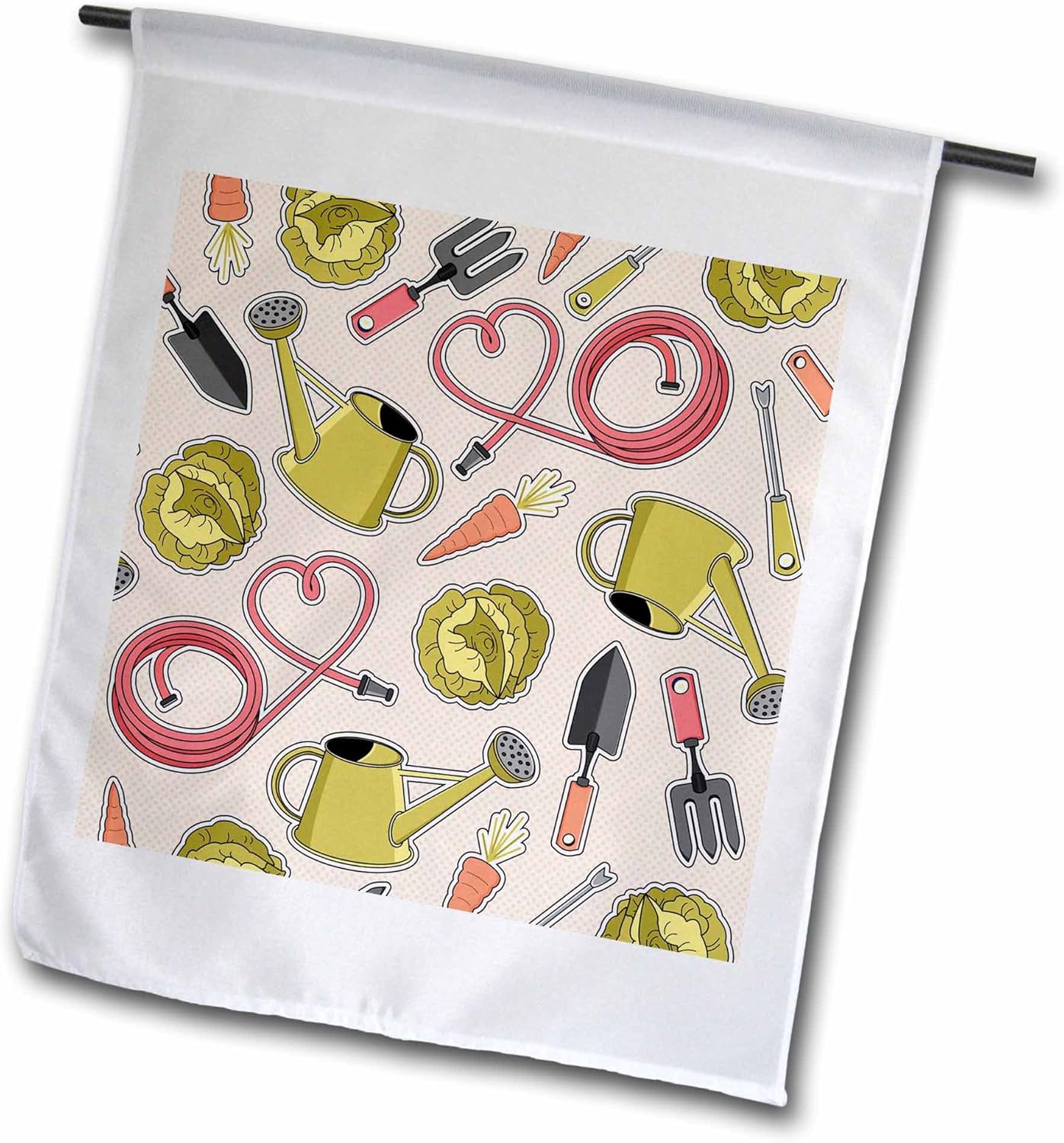 Cute Gardening Gardener Pattern Pink Flag