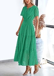 PRETTYGARDEN Womens 2025 Summer Maxi Dress Short