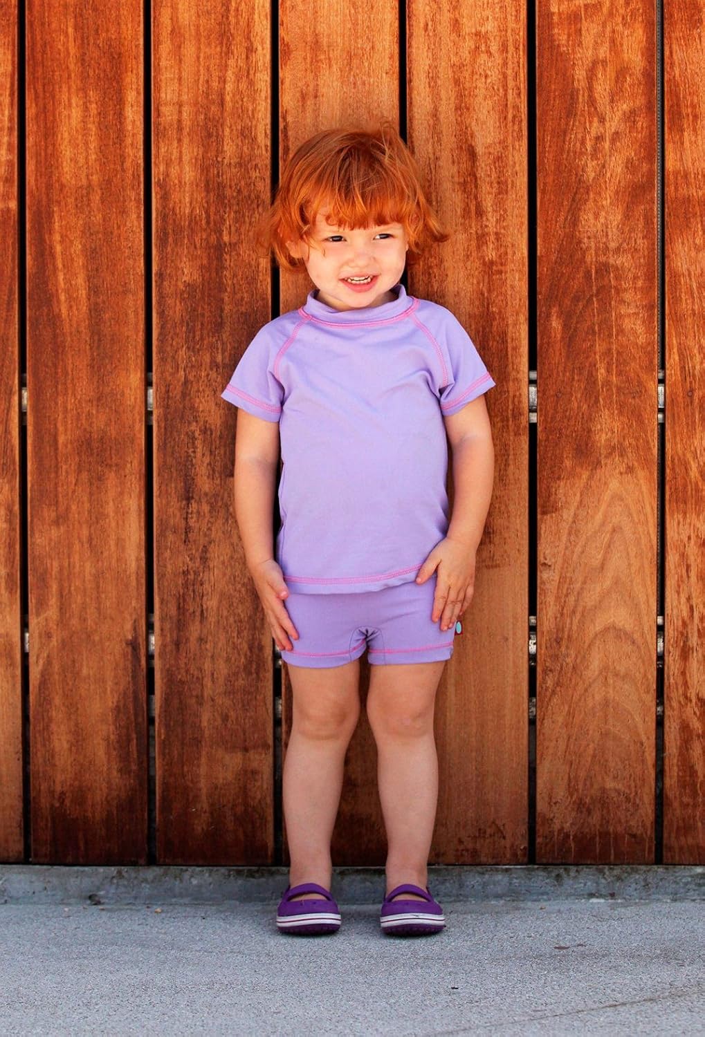 City Threads Girls' Swimming Bottom Boy Short UPF50+ Rash Guard Swim Made in USA: Clothing