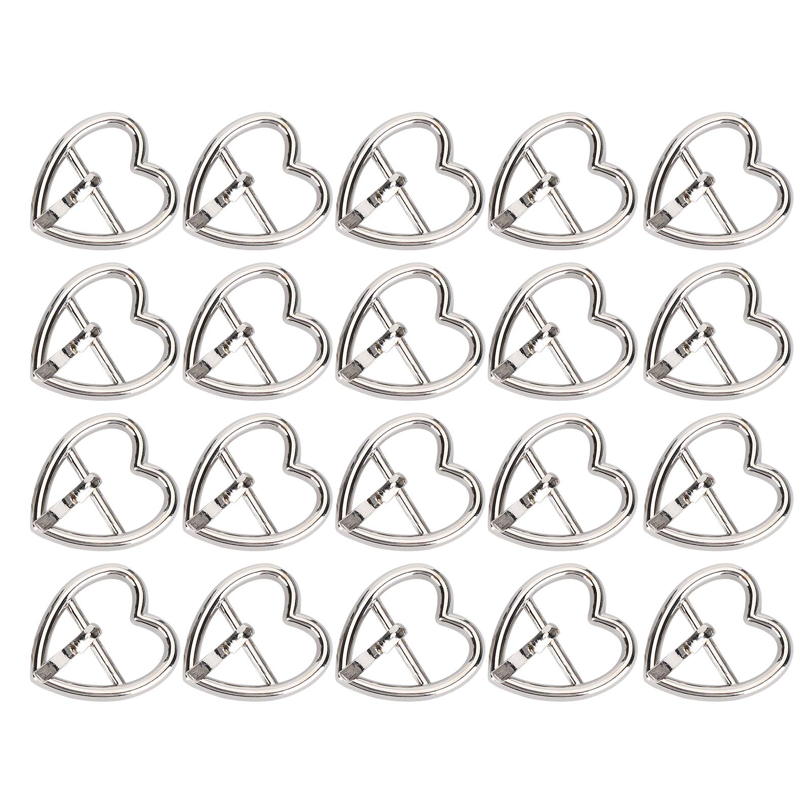20Pcs Metal Roller Buckles Heart Shaped Buckle Bar Belt Buckle Single Prong Strap Buckles for Belts Hardware Bags Ring Hand DIY Accessories DIY Accessories
