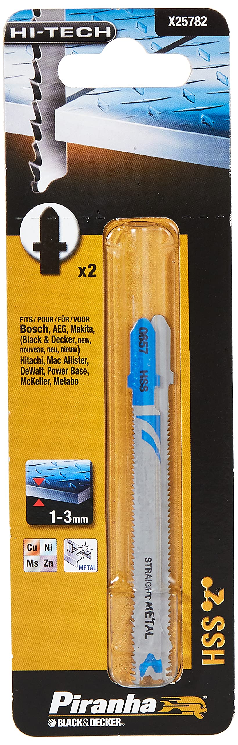 Piranha X25782-XJ HSS Metal T shank Jigsaw Blade