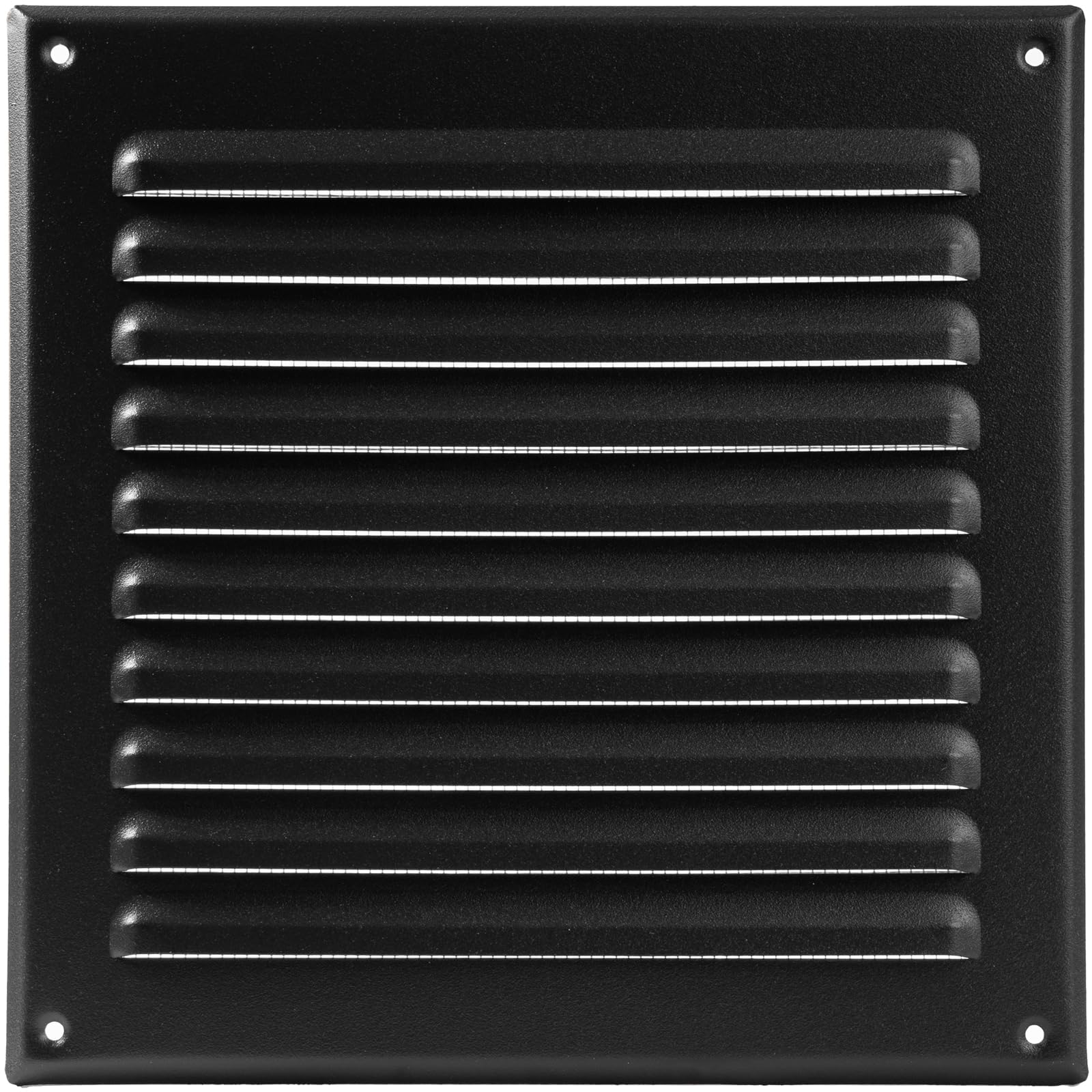 Vent Systems 250 x 250 mm / 9.84" x 9.84" Inch - Black Metal Vent Cover - Square Soffit Air Vent Louver - Grille Cover - Built-in Insect Screen - HVAC Vents for Bathroom, Home Office, Kitchen — image 1