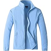 GIMECEN Women's Lightweight Full Zip Soft Polar Fleece Jacket Outdoor Recreation Coat With Zipper Pockets