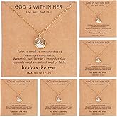 xieketn 6 Pcs Gold Mustard Seed Necklace for Women, Dainty Faith Necklace Mustard Seed Gift, Alloy Christian Jewelry for Women, Baptism Gifts Christian Gifts for Woman Graduation Birthday Chritmas