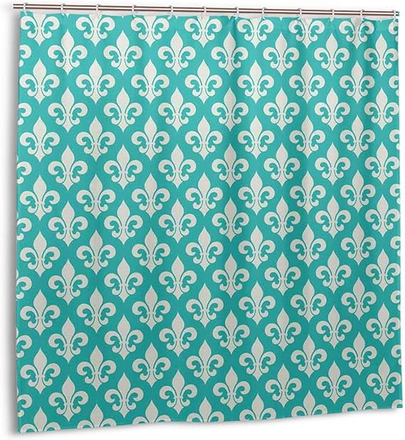 KOSALAER Duschvorhang,Klassisches Fleur De Lis-Motiv mit künstlerischen