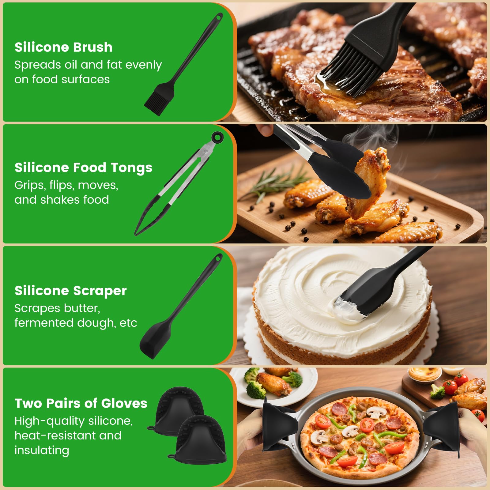 Silikonform Heißluftfritteuse Zubehör für Ninja Double Stack XL 9.5L Air Fryer SL400EU SL400EUCP, 2 Stück Airfryer Silikon Einsatz für Ninja Foodi MAX Dual Zone SL400EU/COSORI 8.5L, 27 Artikel 6