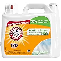 Arm & Hammer Liquid Laundry Detergent for Sensitive Skin, Super Concentrated, Scent Free, 170 Loads, 5.03-L