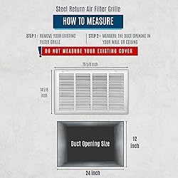 Handua 24"W x 12"H [Duct Opening Size] Steel Return
