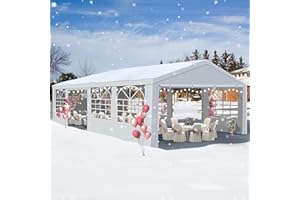 GARTOO 20' x 30' Canopy Party Tent & Carport - Heavy Duty Outdoor Wedding Gazebo with 4 Sand Bags, Event Shelter Canopy for Outdoor Event, Wedding, Birthday Party