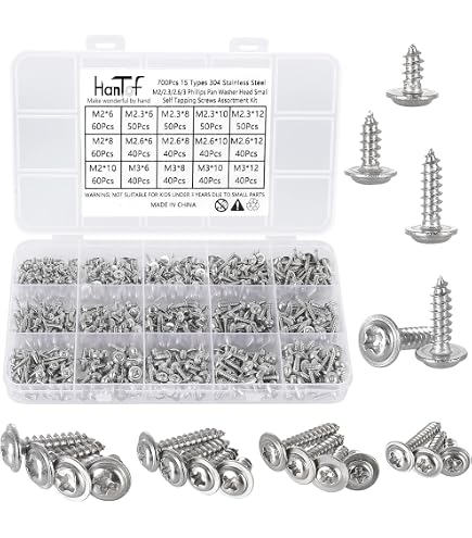 304 Stainless Steel Hex Socket Cap Self-Tapping Screws - M2 To M6 Metric Assortment