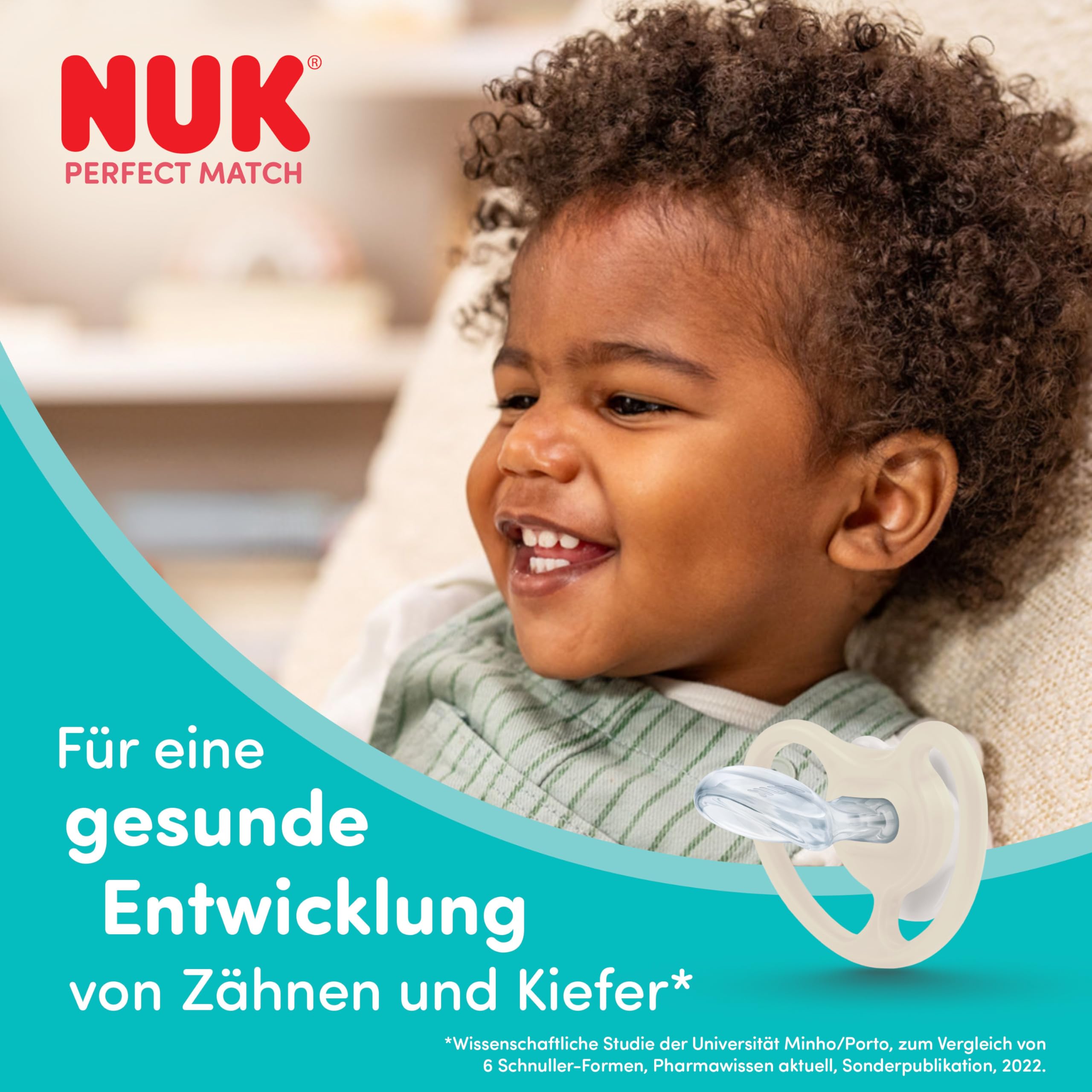 NUK Perfect Match Air Day & Night Baby-Schnuller | 18-36 Monate | Leuchtende Beruhigungssauger, die Luftzirkulation fördern & Speichelrash verhindern | 95% Baby-Akzeptanz** | Sortiert | 4 Stück 5