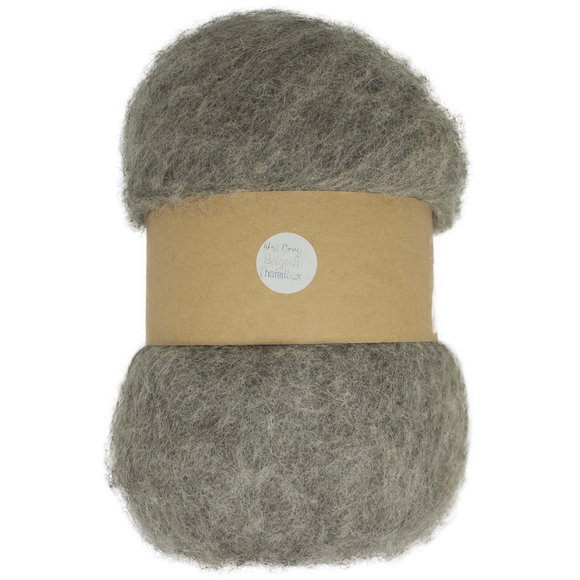 Needle Felting Wool 100g – Carded Batt for Needle & Wet Felting, Core & Finish – Maori DHG – Natural Grey