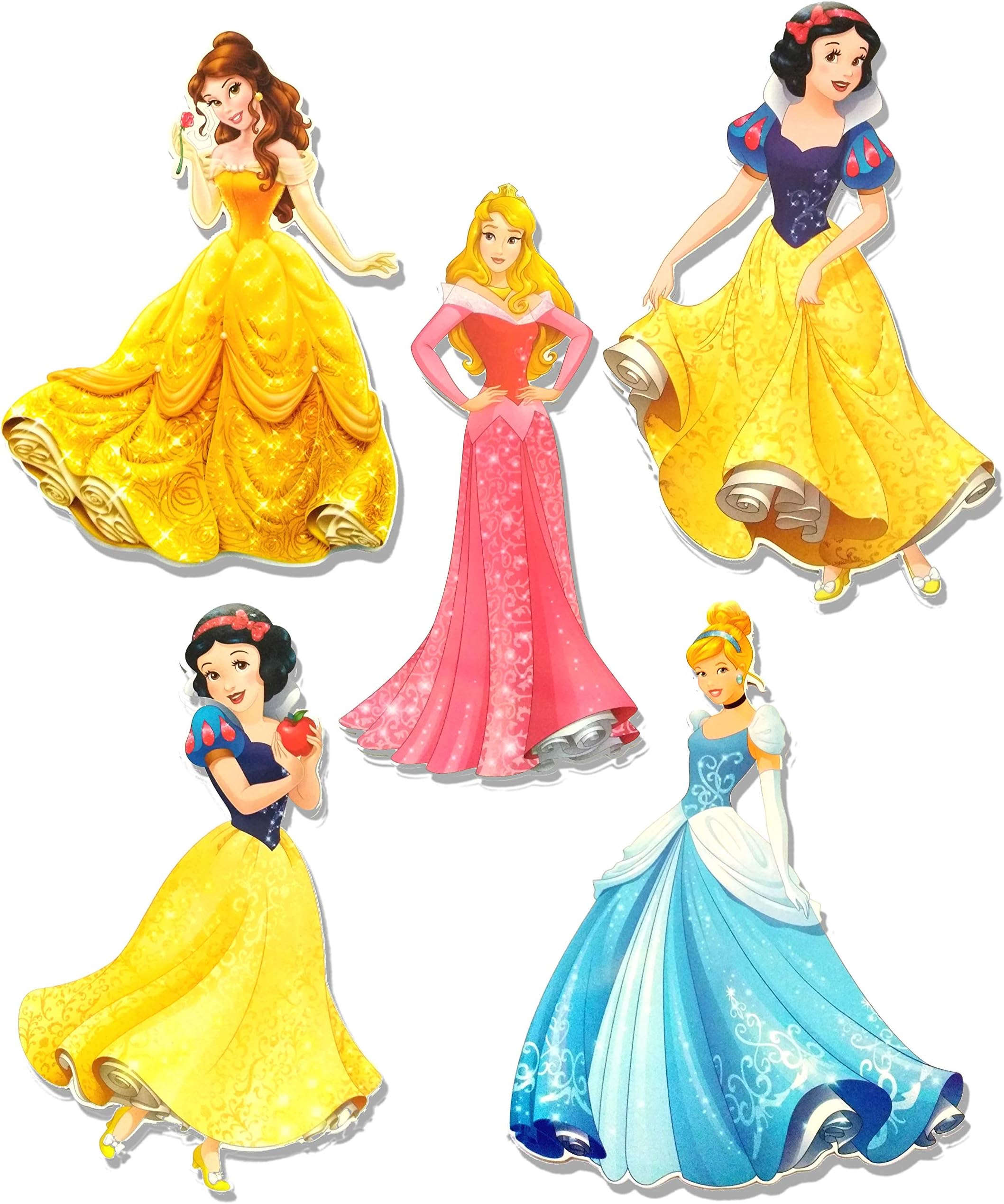 ThemeHouseParty Theme Character cardstock Cutout for Birthday Decoration Princess D (Set of 5)
