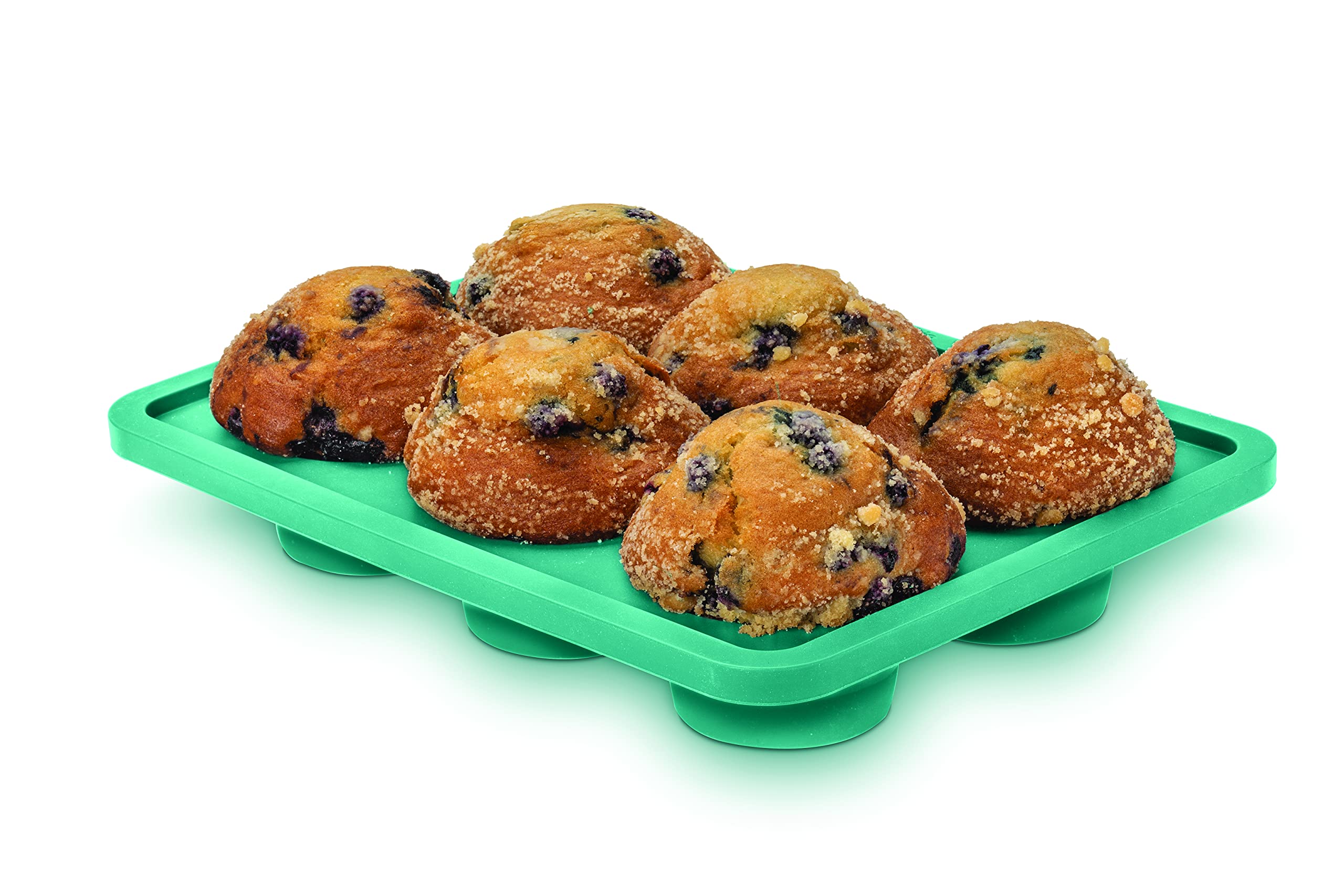 Joie Muffin Tray, Silicone Baking Accessory, Safe Plastics, Healthy Breakfast Cooking, Flexible, Six Muffins