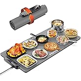 FEPPO Food Warming Mat, (XXL 35”x16”) Electric Warming Trays for Buffets Party, Fast Full-Surface Heating Mat for Food with 19 Level Adjustable Temperature and 6 Hours Timer, Roll Up Food Warmer