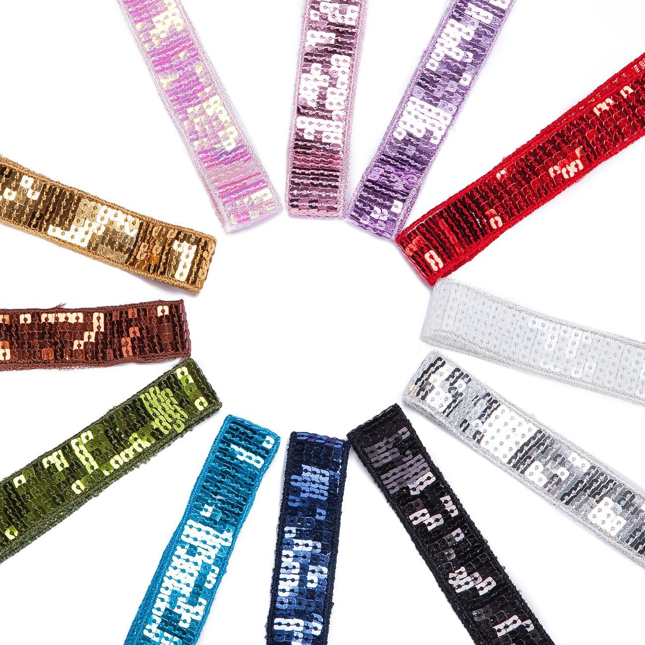 Neotrims Unique Square Sequins Embellished Ribbon Trimming 24mm. Indian Salwar Kameez Sari Embroidery, 5 Sequins Deep. 22 Colours for Apparel, Crafts and Home Décor. Turquoise Blue, 5 Lines, 1 metre