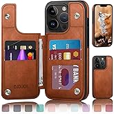 DJDUCK Designed for iPhone 13 Pro Max Case Wallet with Card Holder, [Magnetic Clasp Cover] [RFID Blocking Leather Protection] Shockproof Women Men Cases 6.7 Inch for Apple 13 Pro Max Light Brown