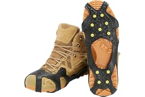 ICETRAX Pro Tungsten Grip Winter Ice Cleats for Shoes and Boots - Ice Grips for Snow and Ice, StayON Toe, Reflective Heel