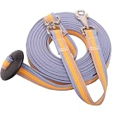 Cord Cotton Lunge Line with Rubber Stop，Equine Lunge Line for Horses with Swivel Bolt Snap，24 ft (Contrasting Colors, 24ft)