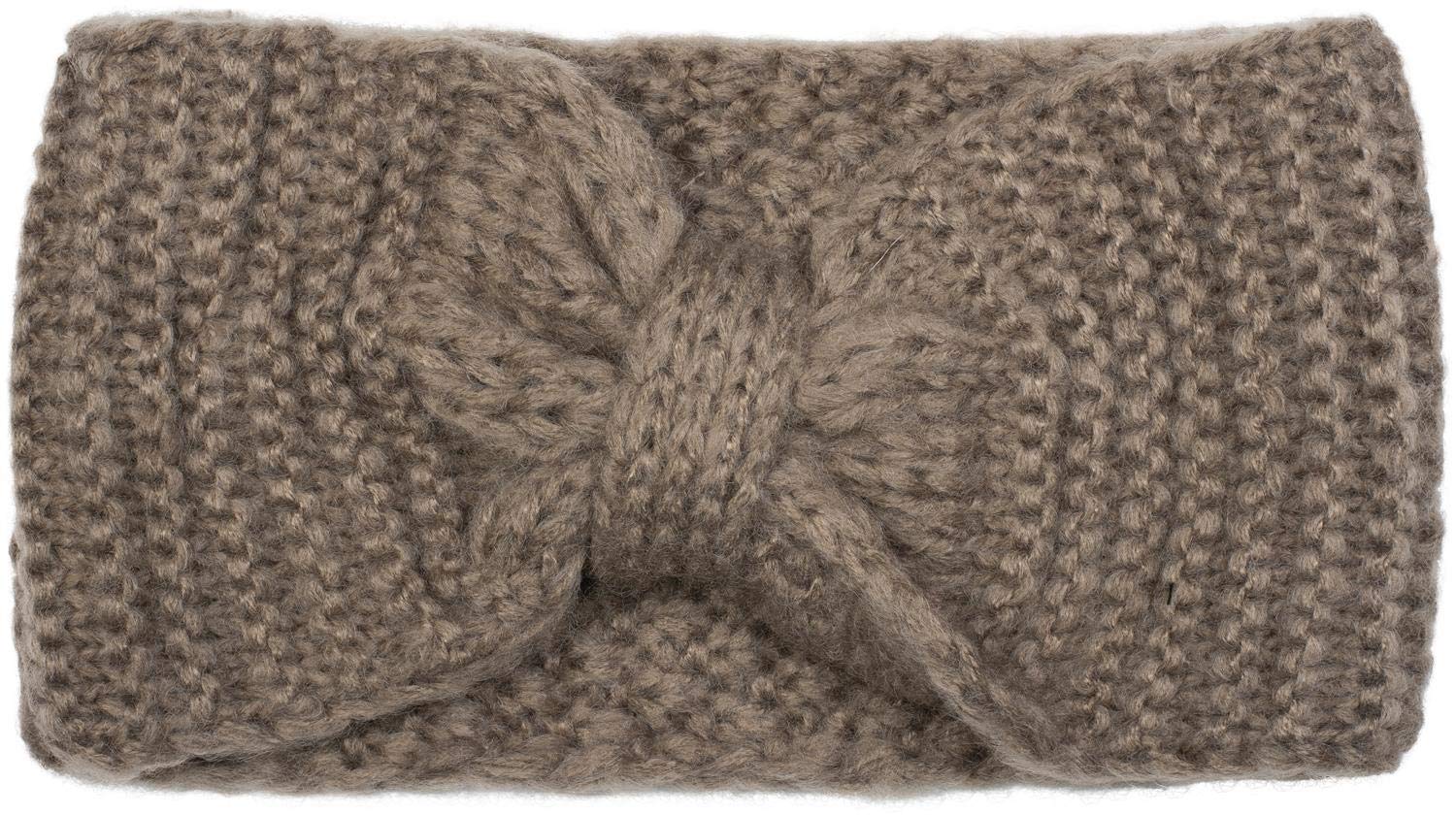 styleBREAKER headband with bow, rice stitch pattern, winter hairband, headband, ladies 04026006, color:Taupe โ image 1
