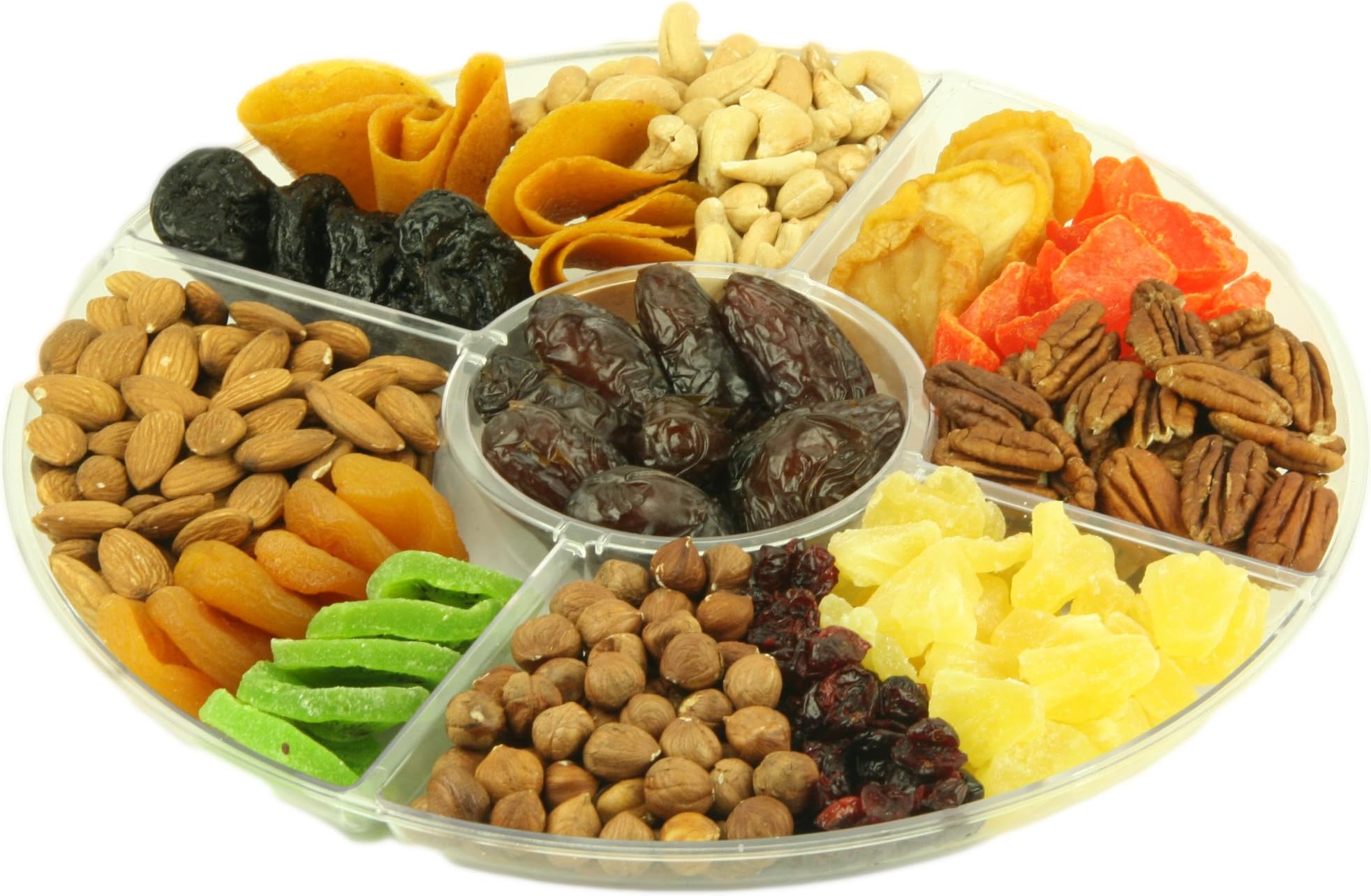 Gourmet Healthy Nuts & Dried Fruit Gift Tray - 5 Section