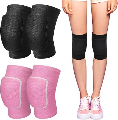 Firtink 2 Pairs Stretchy Dance Knee Pads Breathable Soft Sponge Knee Protector