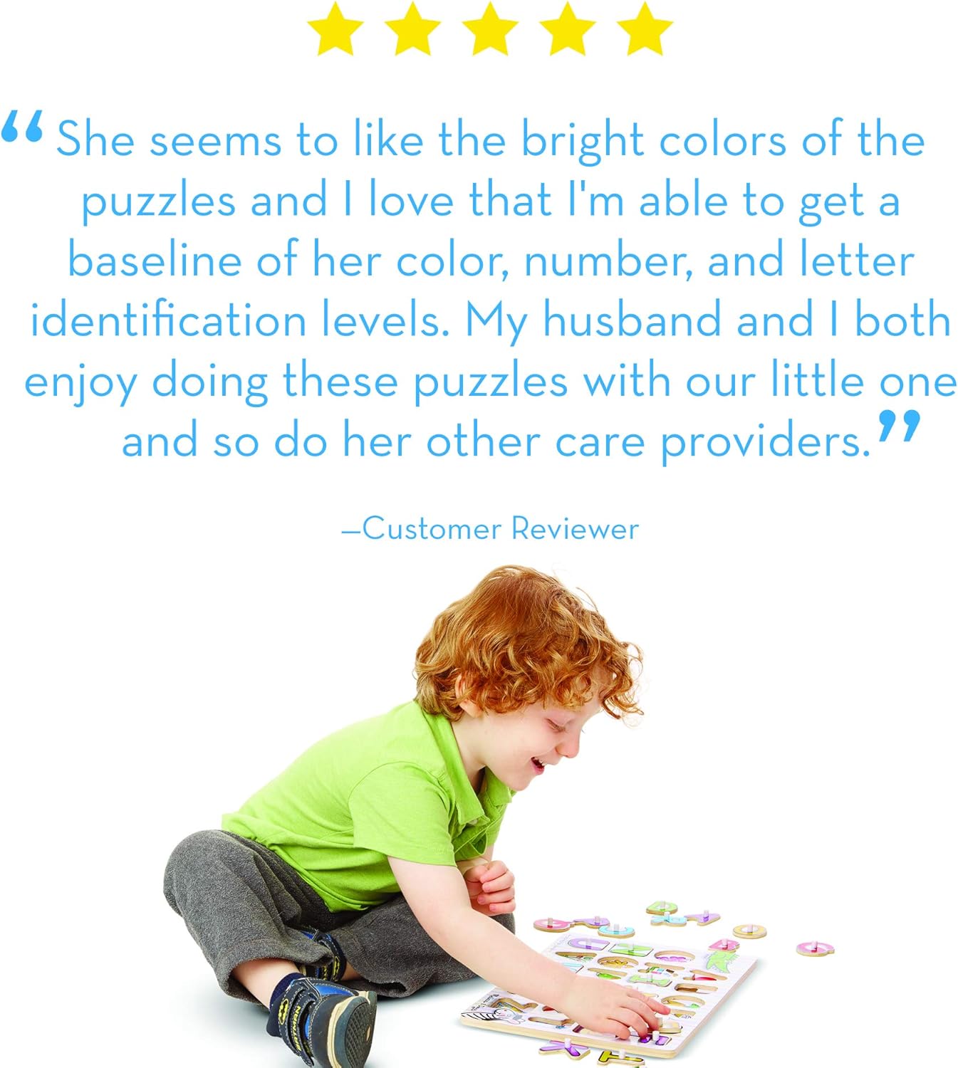 Melissa & Doug Classic Wooden Peg Puzzles (Set of 3) - Numbers, Alphabet, and Colors: Melissa & Doug: Toys & Games