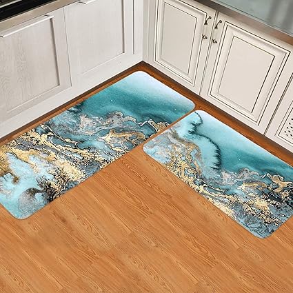 Amazon.de: 2-teiliges Küchenteppich-Set mit goldener Tinte und