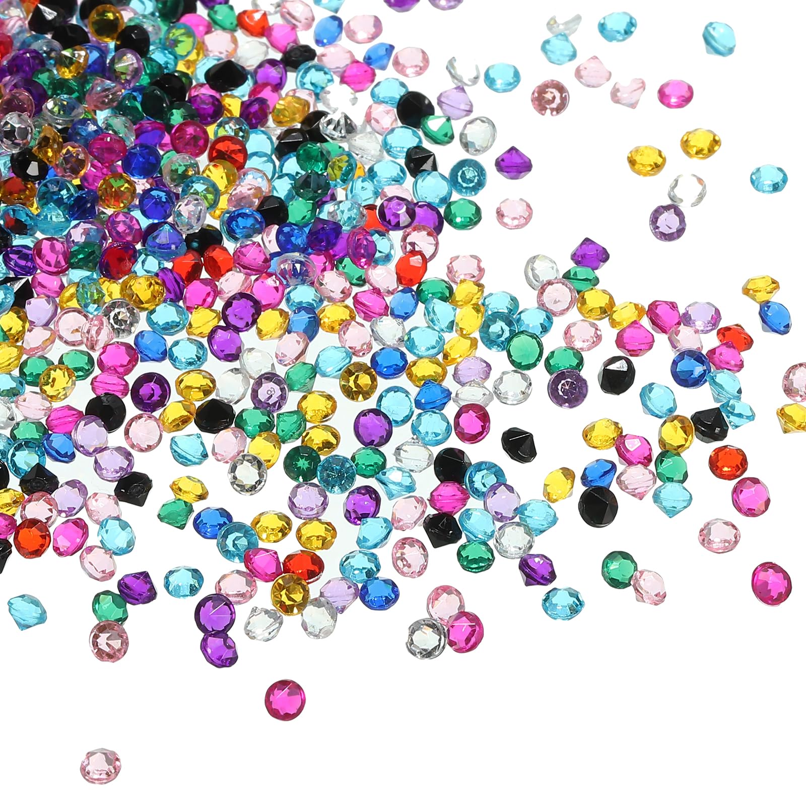 PATIKIL 6000Pcs Acrylic Wedding Diamonds 3mm Table Scatter Confetti Crystals Vase Fillers Gems for Table Centerpiece Bridal Shower Party, Multicolor