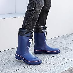 Rain Boots for Men, Waterproof Warm Rubber Boots