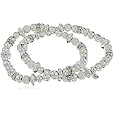 Nine West Women's Crystal Stretch Bracelet Silver Tone