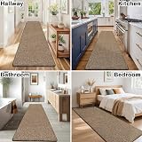 SHACOS Runner Rug 60x240 cm Hallway Non Slip Washable Brown view 5