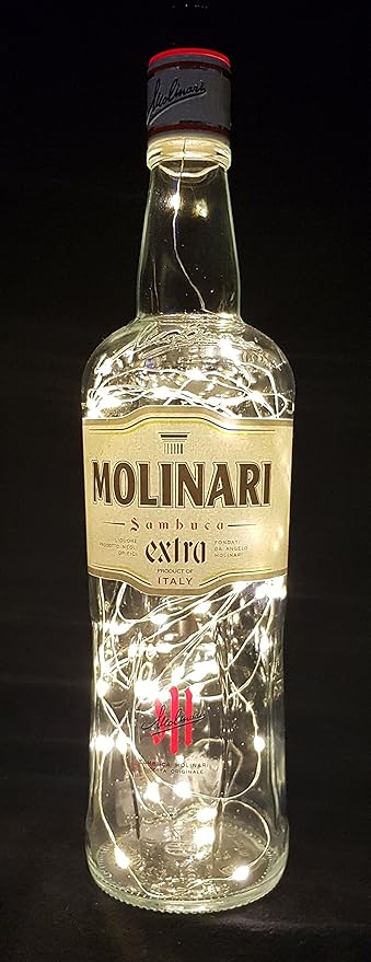 Molinari Sambuca Flaschenlampe mit 80 LEDs Warmweiß Upcycling Geschenk Idee