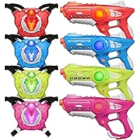 ZIFFY Kids Laser Tag Toy Set with 4 Guns & 4 Vests - Safe Infrared Battle Game for Indoor & Outdoor Family Fun, Birthday Gift